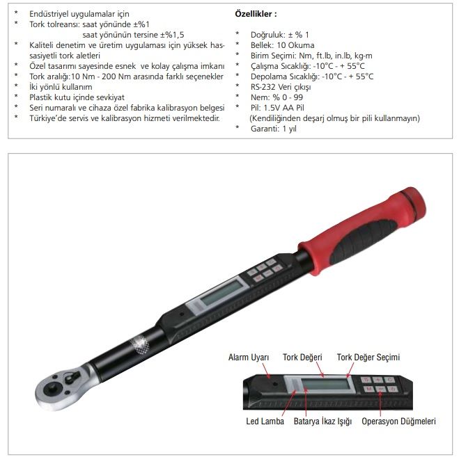 Gav ETC-100NS Dijital Tork Anahtarı