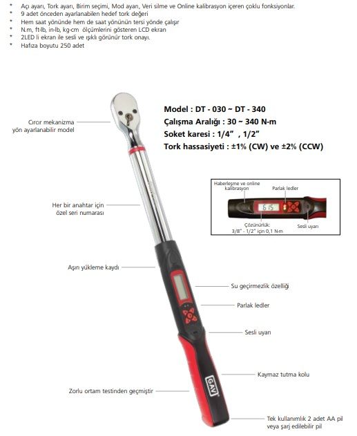 Gav DT-200 Dijital Tork Anahtarı