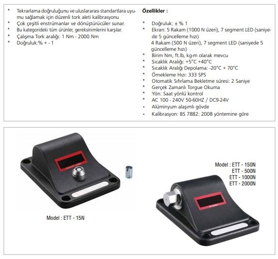 Gav ETT-2000N Dijital Tork Test Cihazı