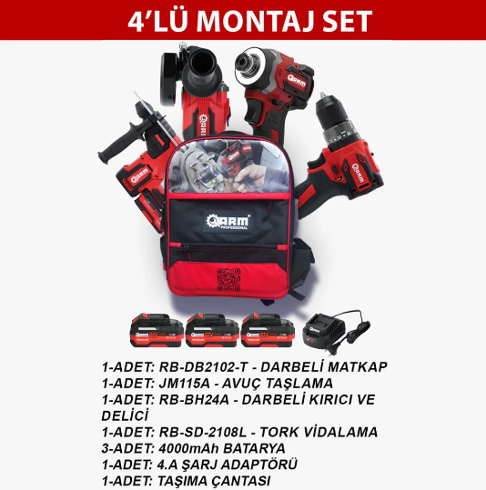 4'lü Montaj Set ARM Professional