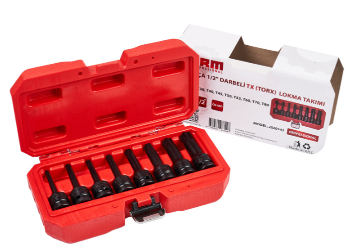 ARM Darbeli TX (Torx) Lokma Takımı 8 Parça